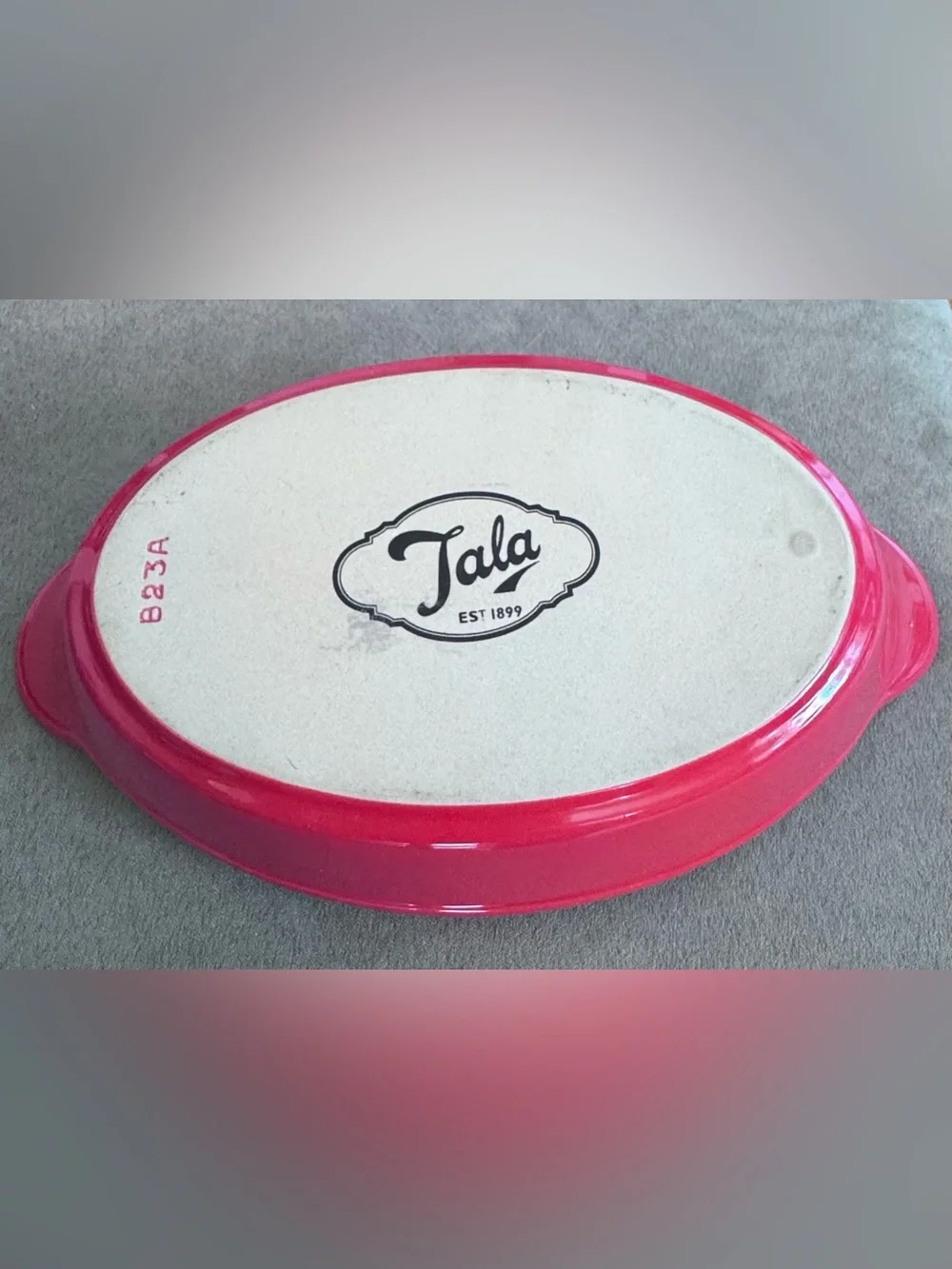 Vintage Tala Red and White Oval Baking Dish - “Rarebit Dish”